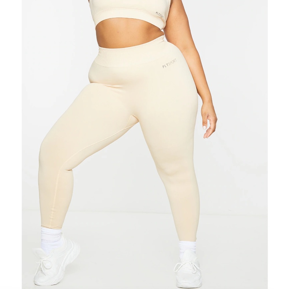 PRETTYLITTLETHING Plus Stone Sport Deep Waist Seamless Leggings Size XXL